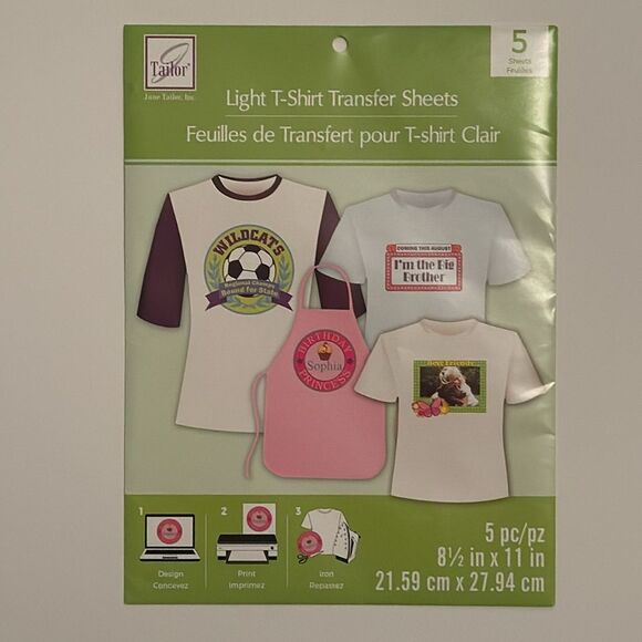 June Tailor Light T-Shirt Transfer Sheets Set of 5 Sheets NWT - Picture 8 of 8